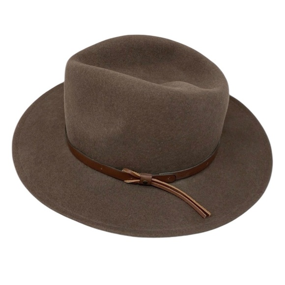 Dorfman Pacific Wool Hat Felt Outback Fedora Crushable Brown M Medium New - Picture 1 of 7